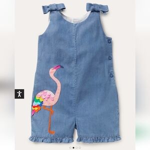 Mini Boden Tie Shoulder Frill Romper